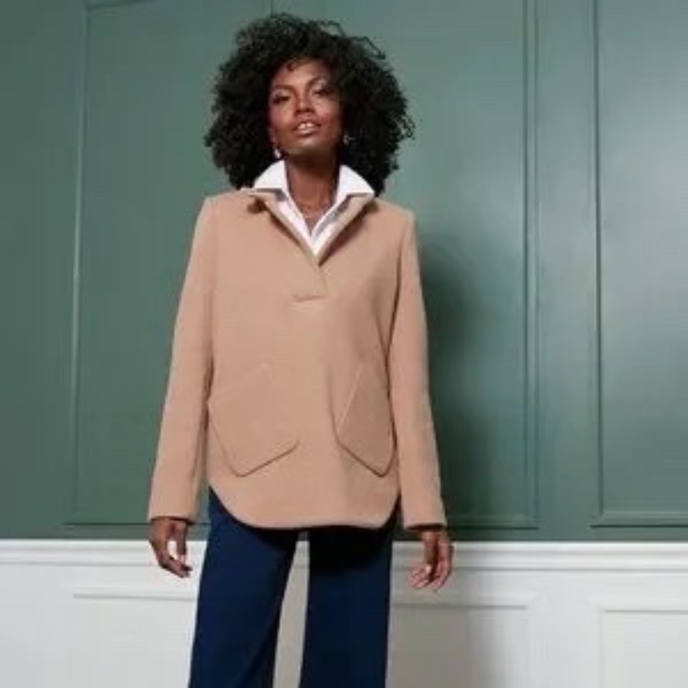 Tuckernuck Camel Emerson Popover Wool Blend Jacket